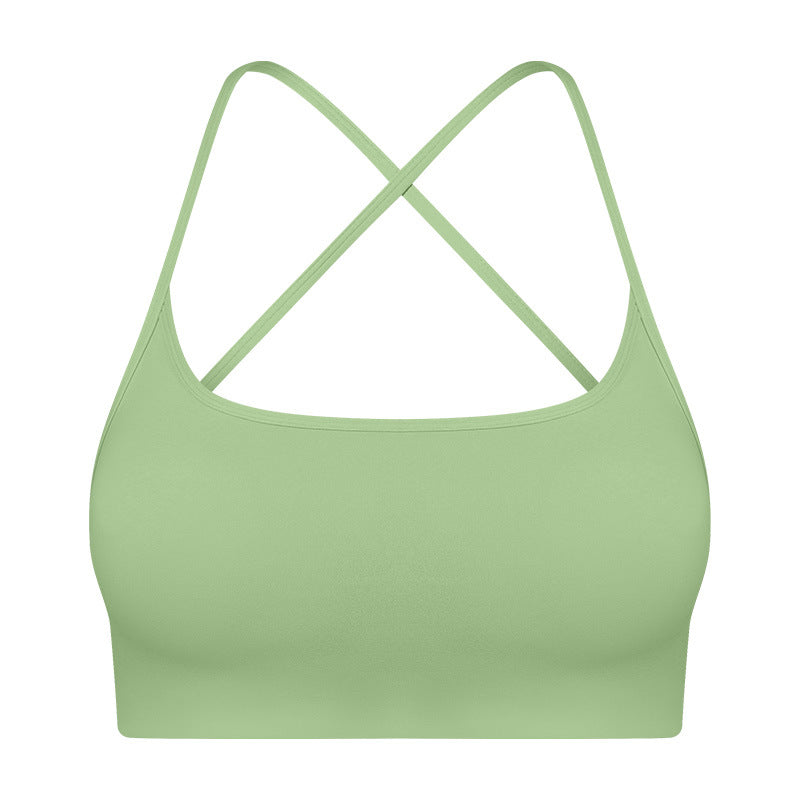 Cross Back Padded Sports Bra - Medium Impact Support