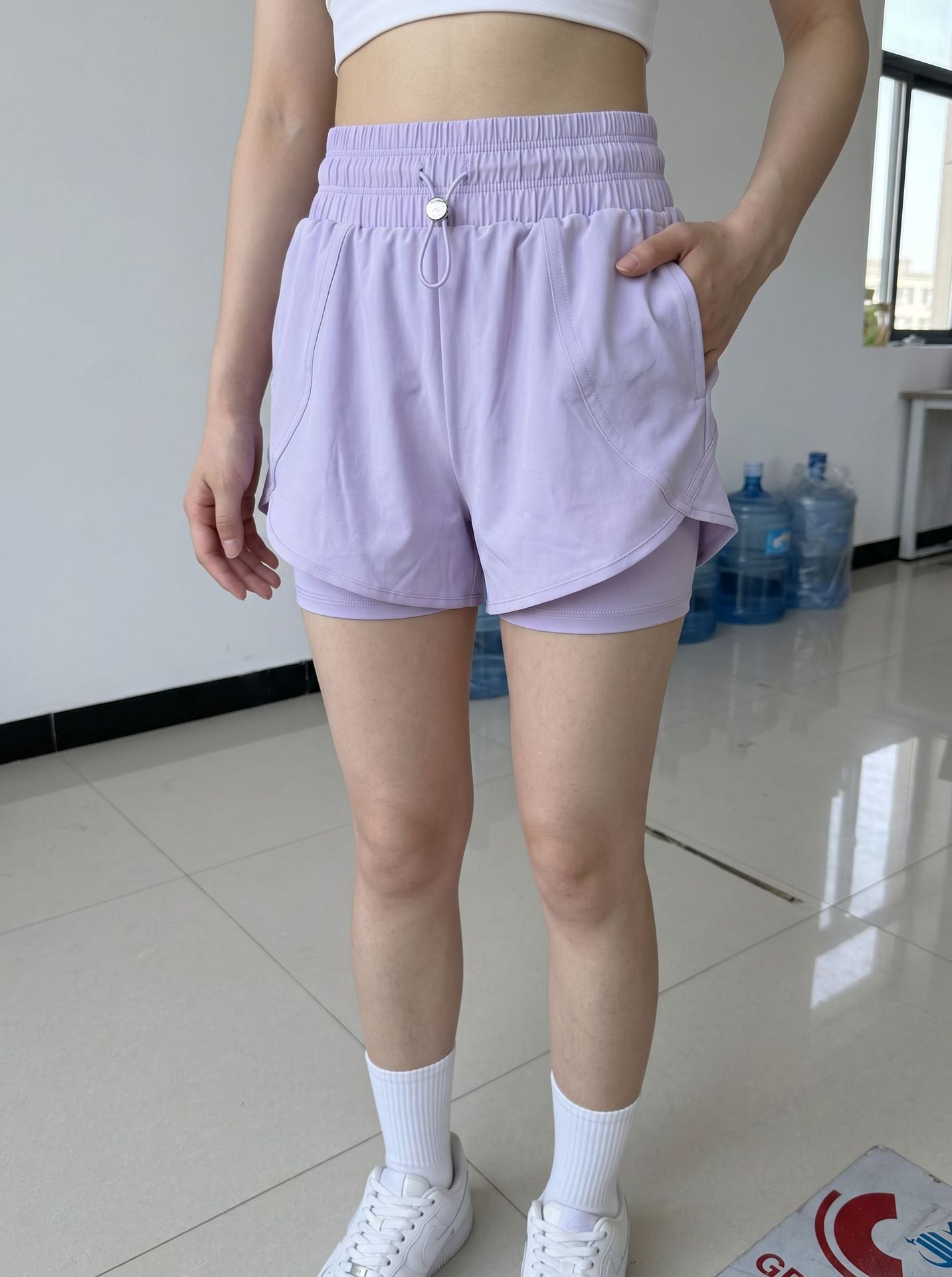防走光运动短裤女款跑步专用外穿三分裤户外瑜伽健身热裤
