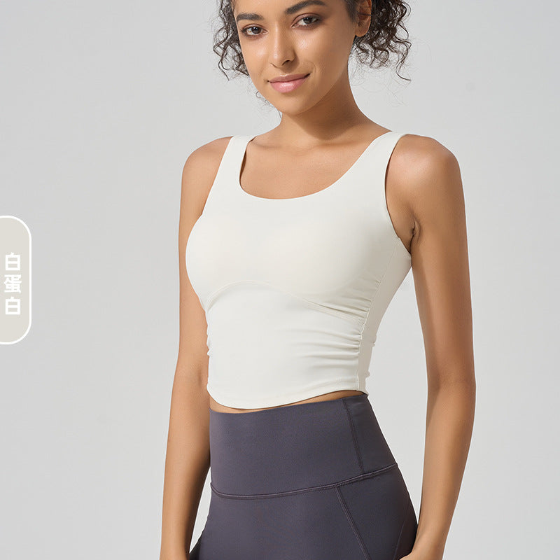 Breathable High-Elastic Yoga Camisole Fixed Cup Sports Bra