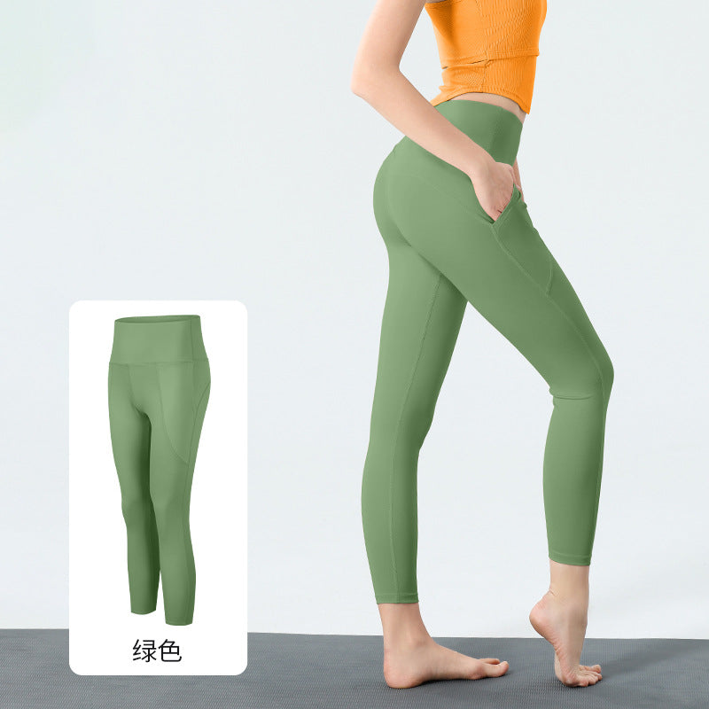High Waist 7/8 Yoga Leggings with Pocket Detail
