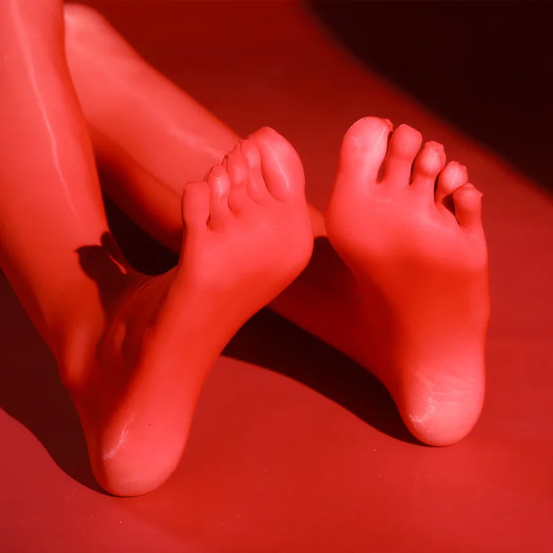 Sexy High Waisted Sheer Stockings with Toes - Glossy Elastic Pantyhose