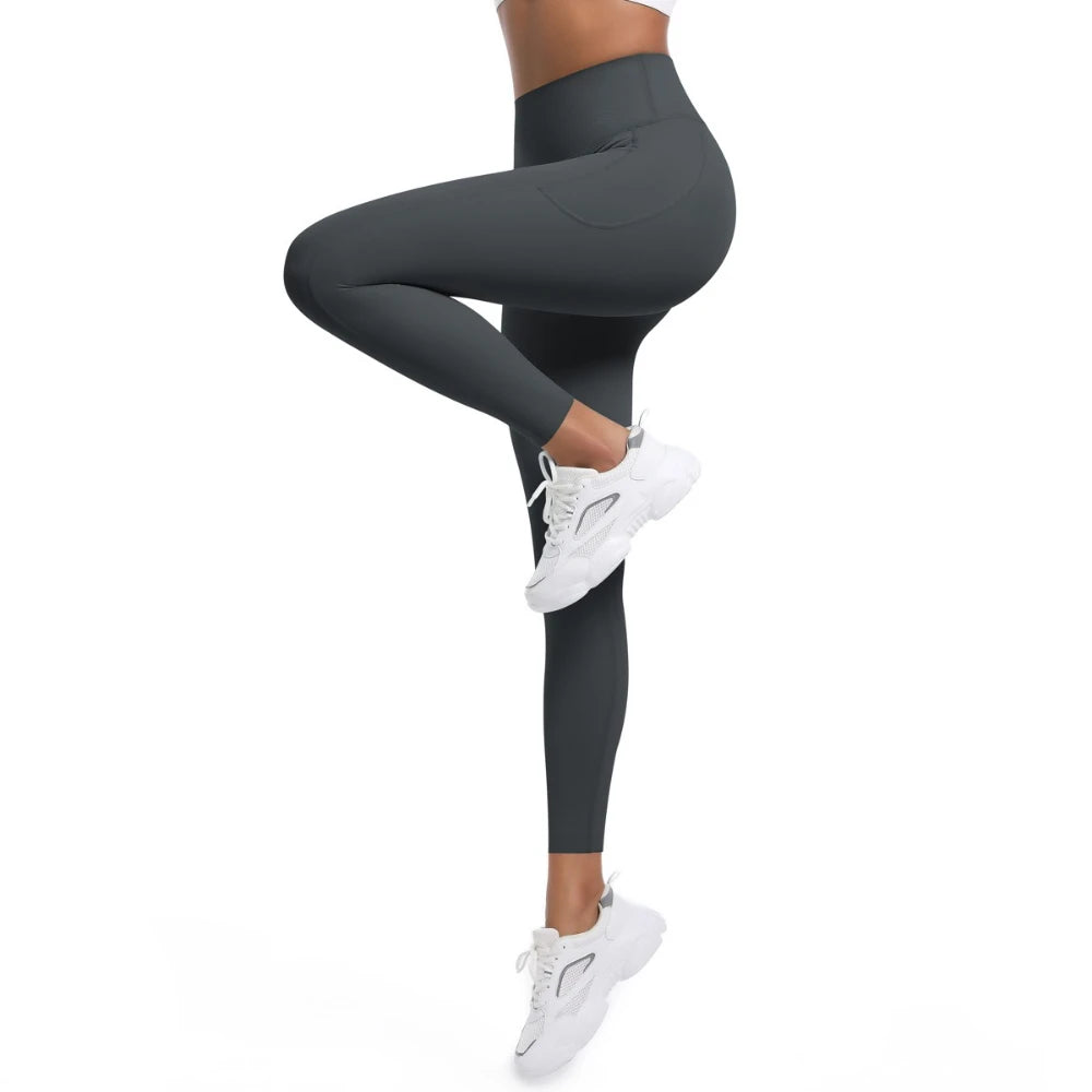 MIML Seamless High-Waist Yoga Pants Women's Slim Fit Running Fitness Trousers with Pockets Nylon Sportswear Butt Lifting 2025