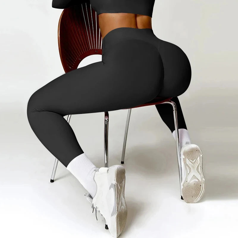 High Waisted Push Up Leggings Women - Seamless Sports Tights