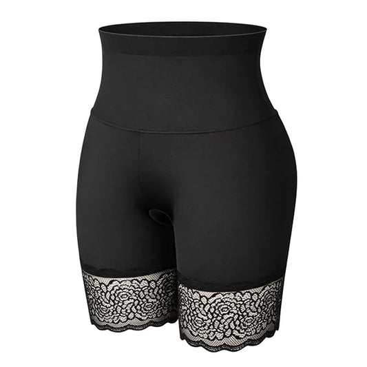 High Waist Tummy Control Lace Slip Shorts Women Anti Chafing Boyshorts