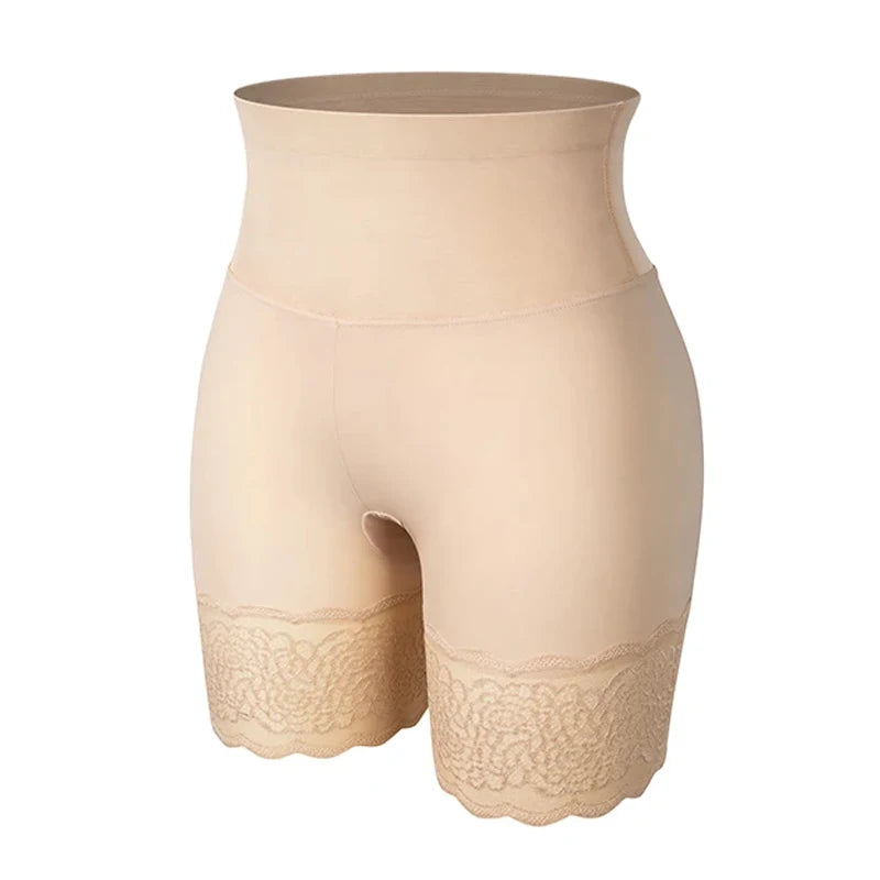 High Waist Tummy Control Lace Slip Shorts Women Anti Chafing Boyshorts