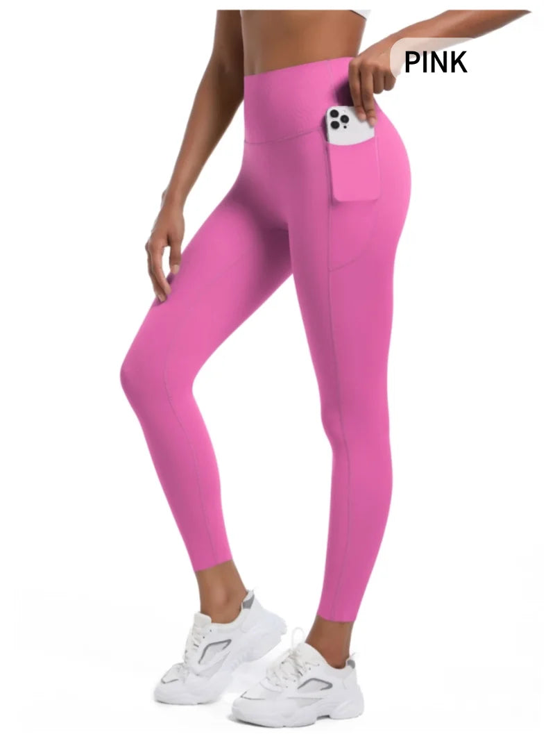 MIML Seamless High-Waist Yoga Pants Women's Slim Fit Running Fitness Trousers with Pockets Nylon Sportswear Butt Lifting 2025