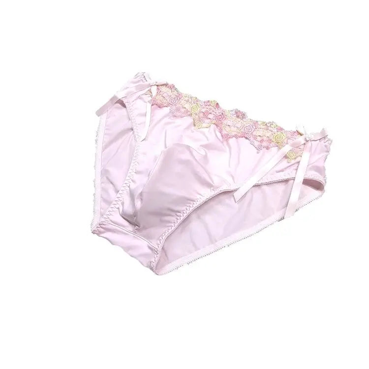 Handmade Man's Lace Soft Silky Touch  Briefs Live Show Dance Panty DJ Club Sexy Costumes Private Party BF Harajuku