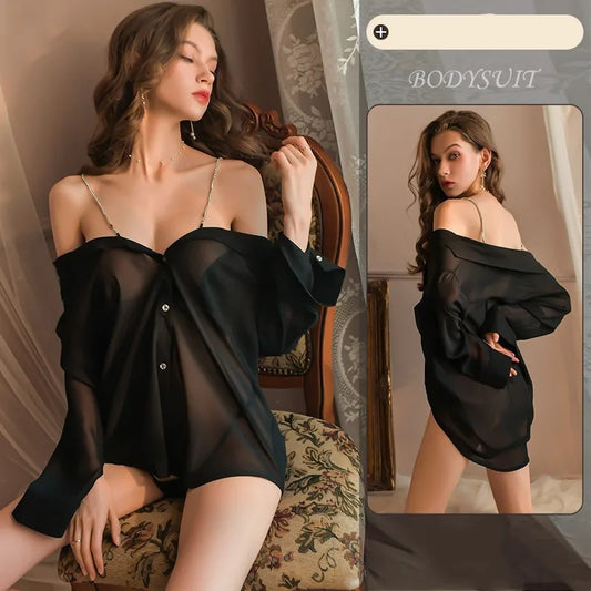 Sexy White Shirts Women Large Perspective Spicy Transparent T-shirt Secretary clothing Women's short sleeve shirt Summer clothes