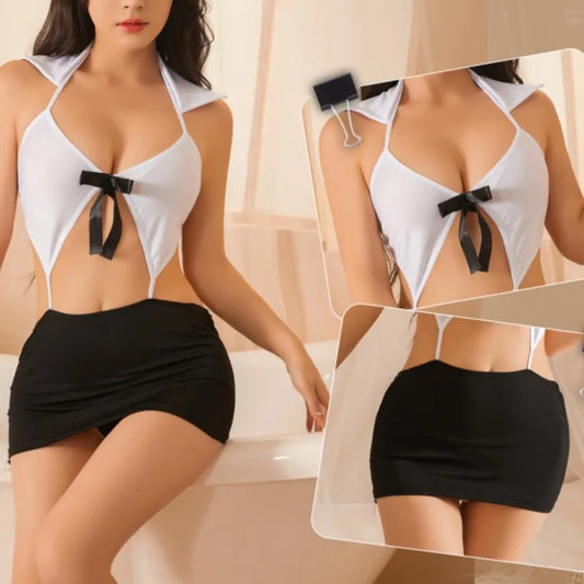 Erotic lingerie Passionate Uniform Secretary Student Large Size Set outfit for sex Women's pajamas cosplay party sexo baby doll