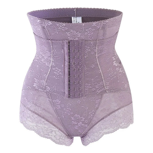 Lace High Waisted Shapewear Tummy Control Panties with Steel Bones