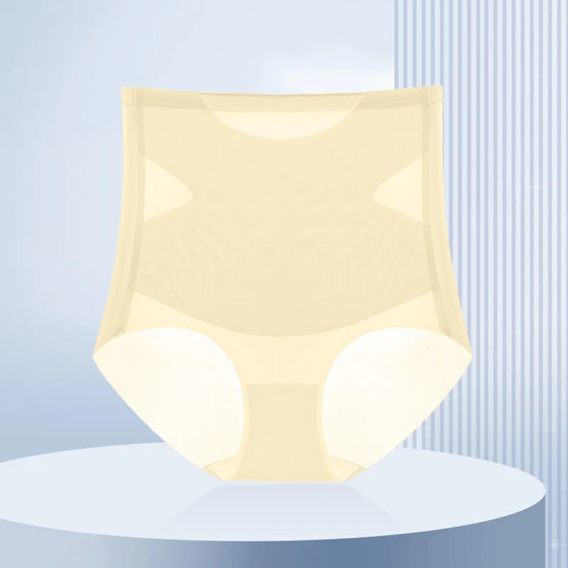 Ultra Thin Ice Silk High Waist Seamless Briefs Tummy Control Shapewear