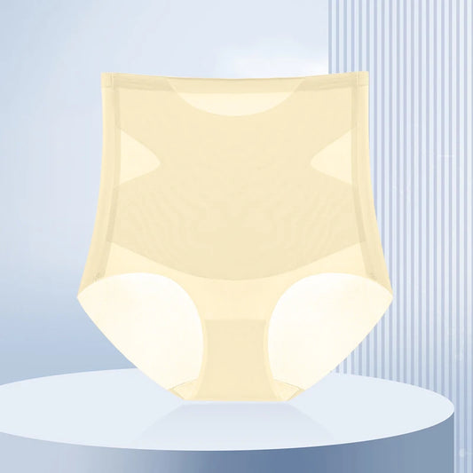 Ultra Thin Ice Silk High Waist Seamless Briefs Tummy Control Shapewear