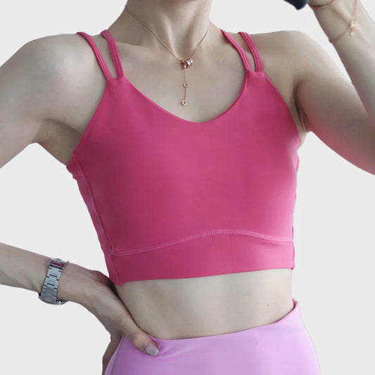 Sports Vest With Chest Pad For Women To Wear As Shockproof Bra For Pilates Training Tops Fitness Underwear Yoga Clothes