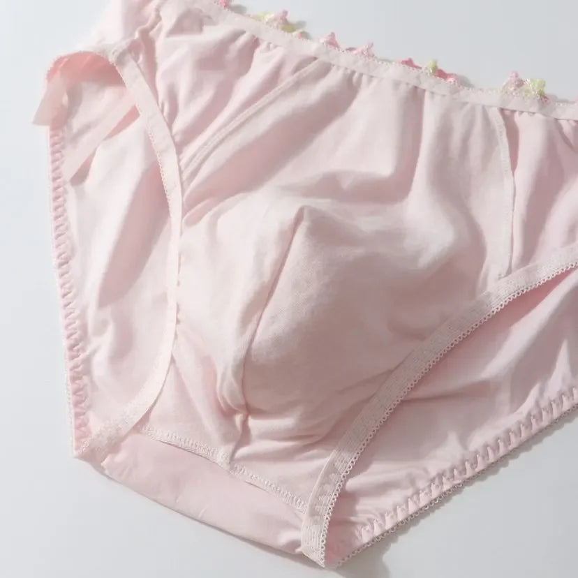 Handmade Man's Lace Soft Silky Touch  Briefs Live Show Dance Panty DJ Club Sexy Costumes Private Party BF Harajuku