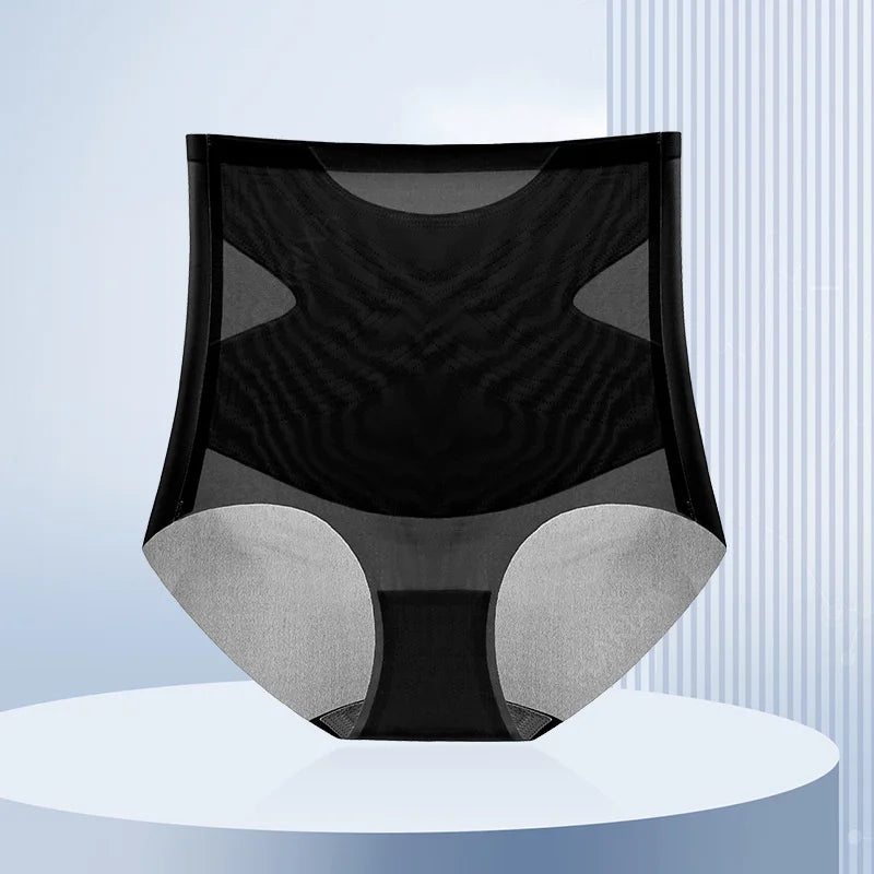 Ultra Thin Ice Silk High Waist Seamless Briefs Tummy Control Shapewear