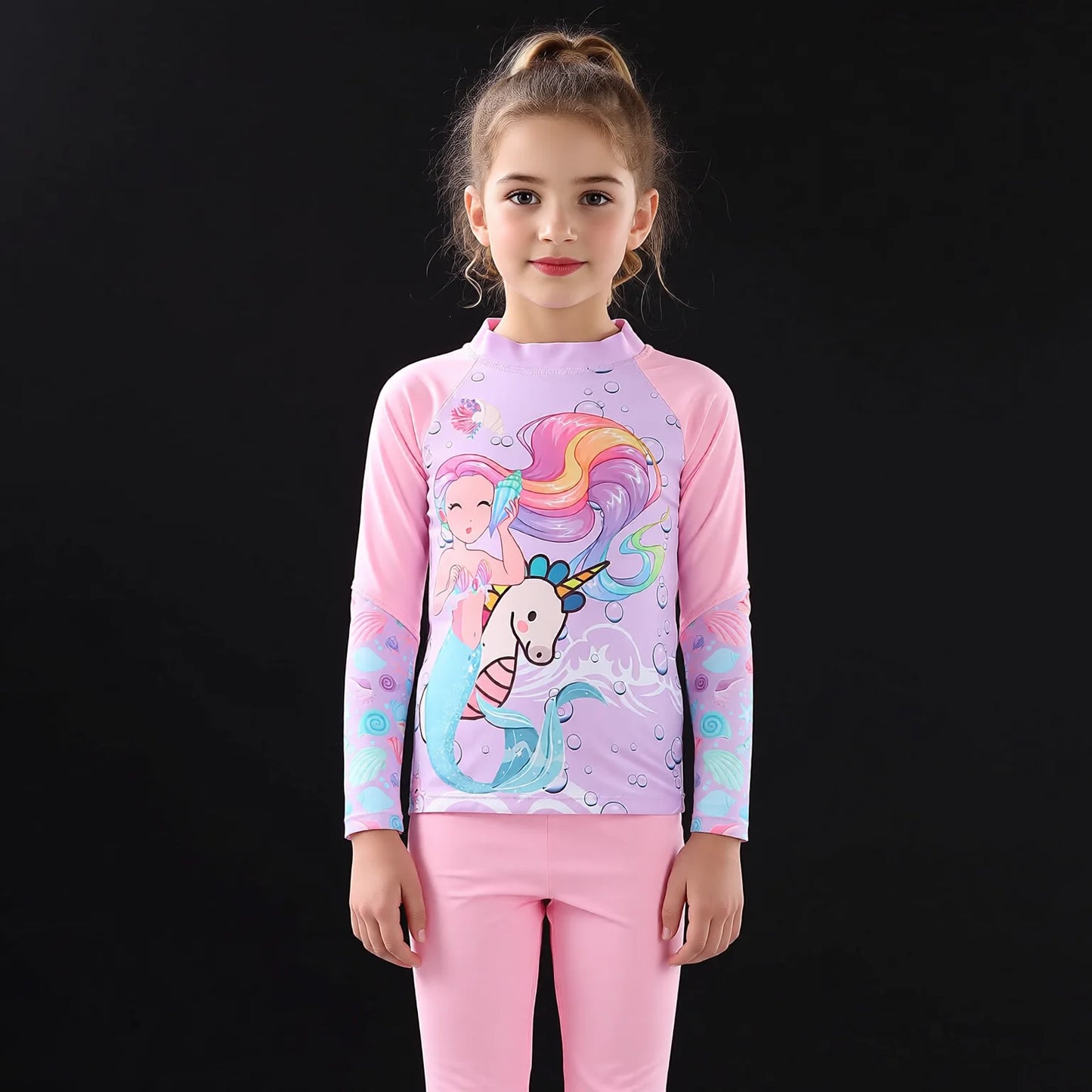 Children's Long Sleeve Rash Guard and Leggings Set