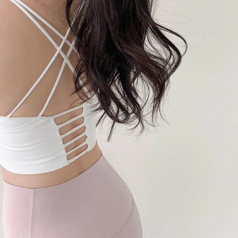 Padded Cross Strap Sports Bra Longline Yoga Vest - Summer 2026