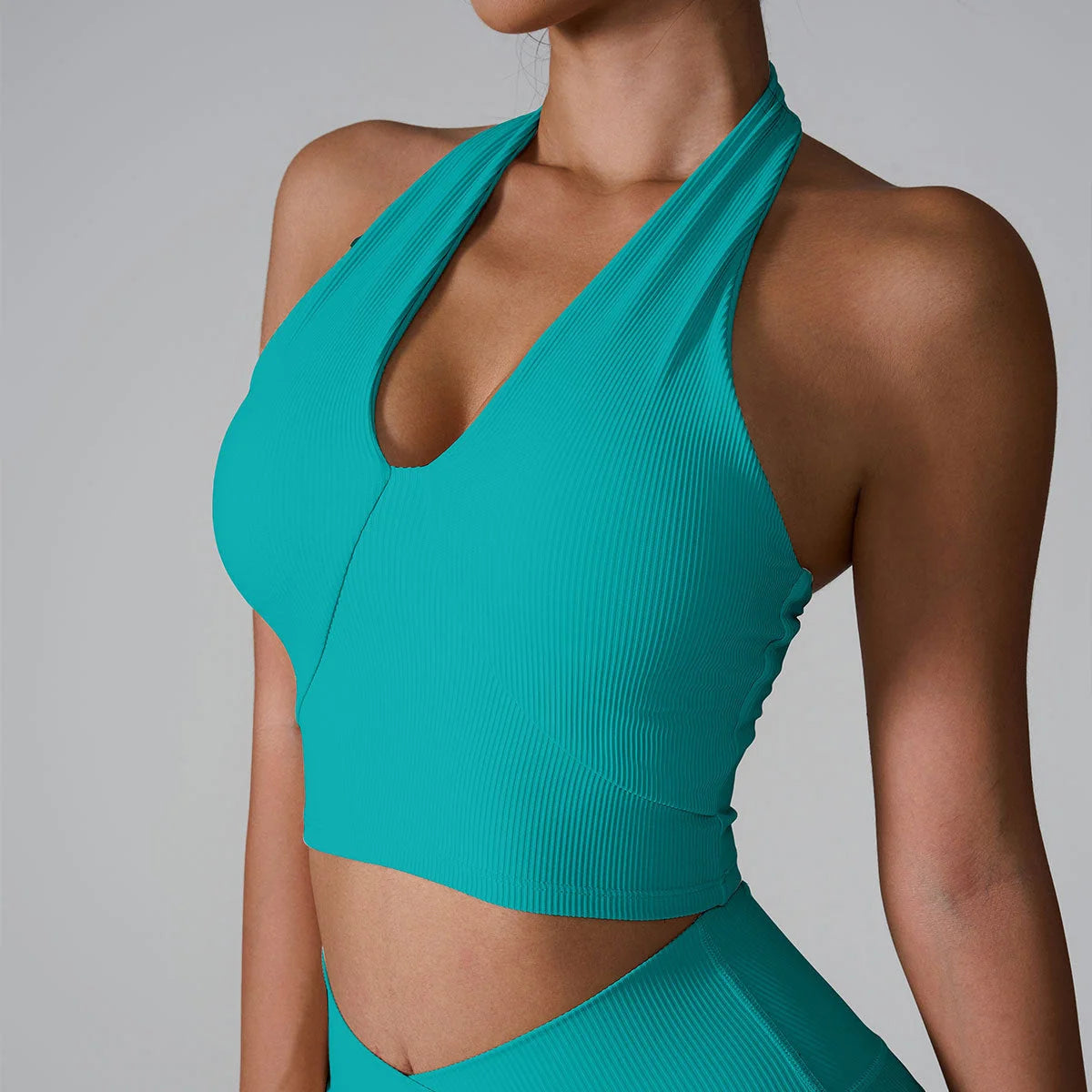 Hang Neck Sports Bra - Motion Ribbed Yoga Camisole