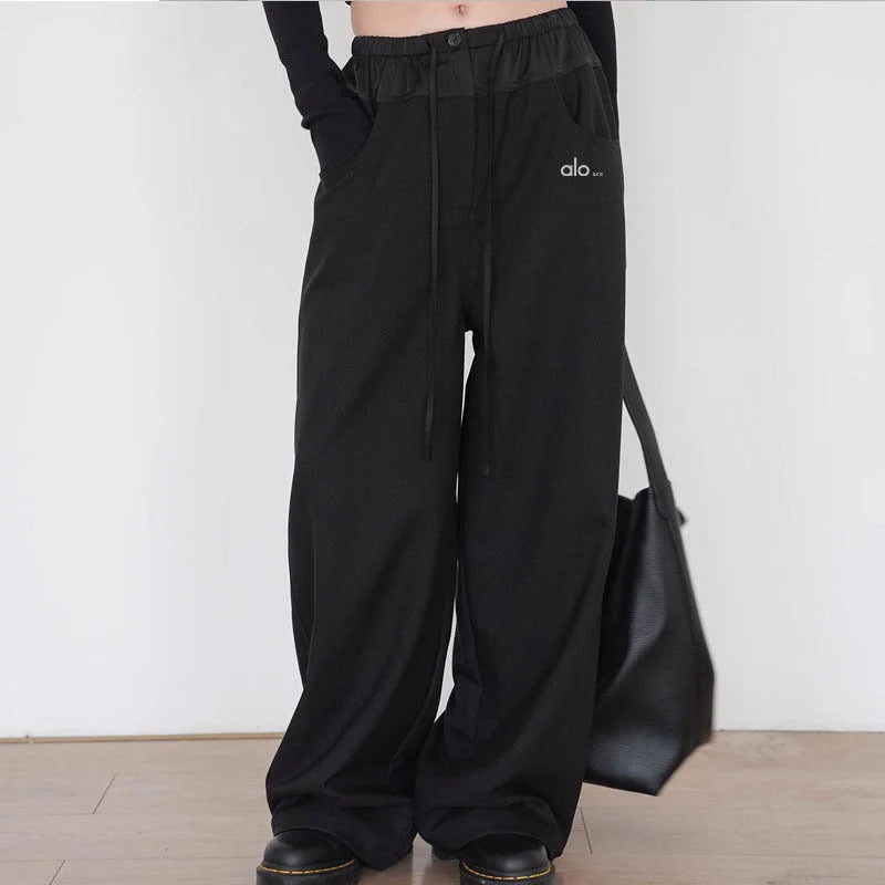 Loose Straight Wide-Leg Yoga Pants - High-Waisted Comfy Lounge Loungewear