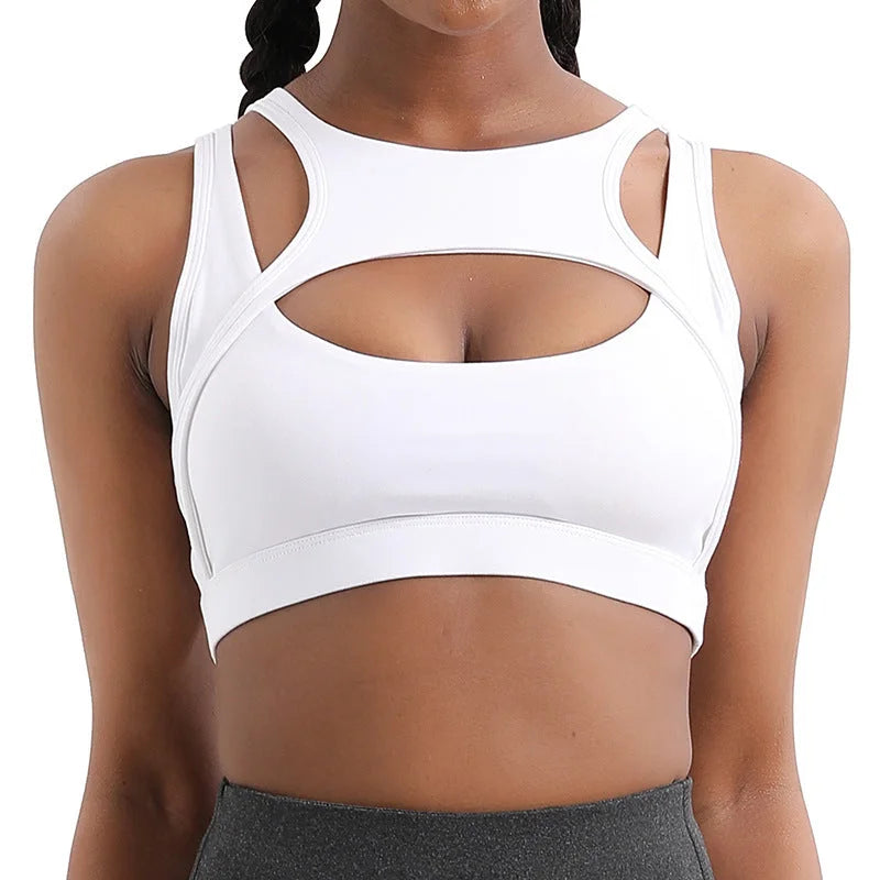 High-Support Cut-Out Sports Bra with Removable Pads