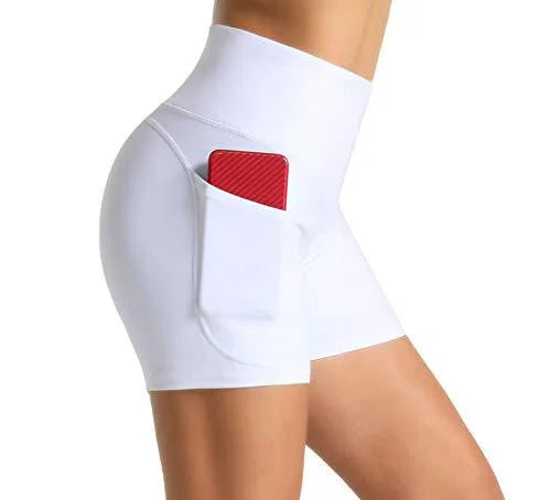 High-Waist Butt-Lifting Fitness Shorts with Side Pockets