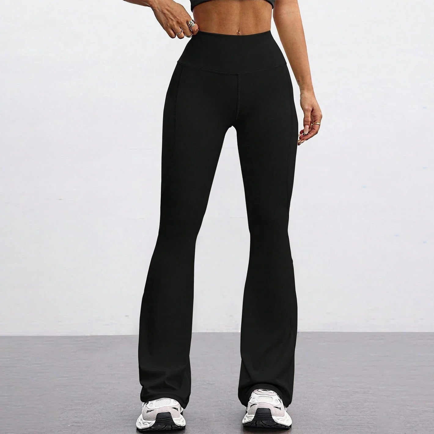 High Waisted Flared Yoga Pants Butt Lifting Naked Feel Stretch Quick Dry