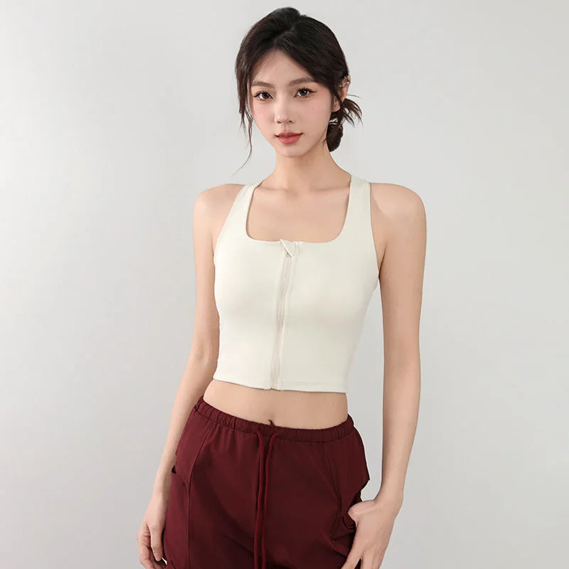 Crisscross Strappy High-Impact Sports Bra with Removable Padded Cups