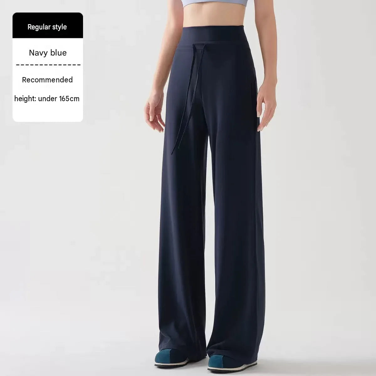 Nylon Spandex High-Waist Wide-Leg Yoga Pants Drawstring