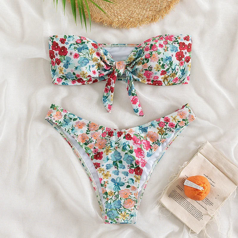 Floral Bow Bikini Set