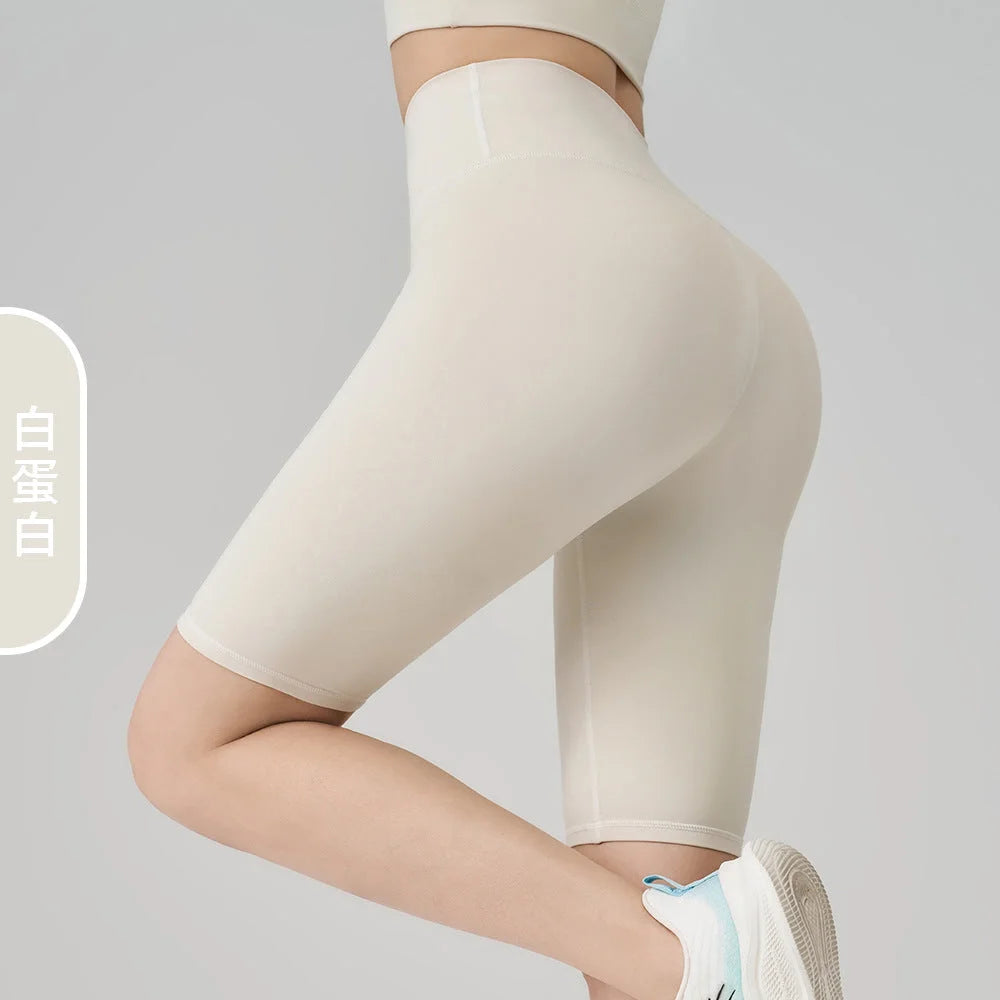 Bare Feel Yoga Shorts Women High Waist Tummy Control No Lines