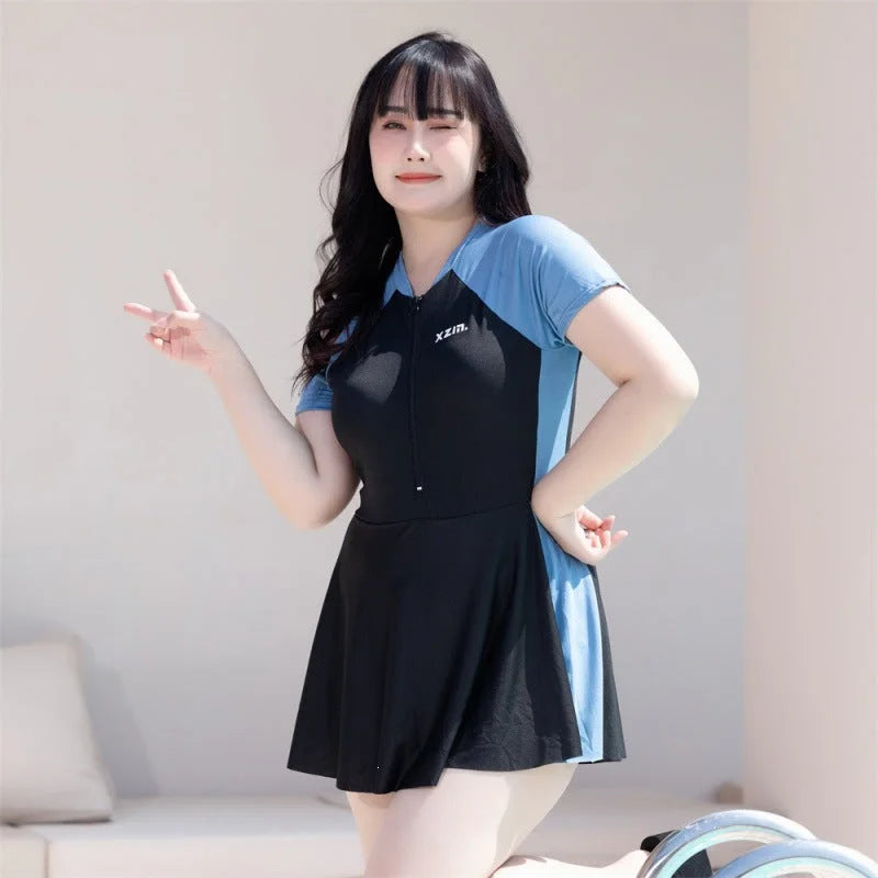 plus size one piece swimsuit women conservative ins style