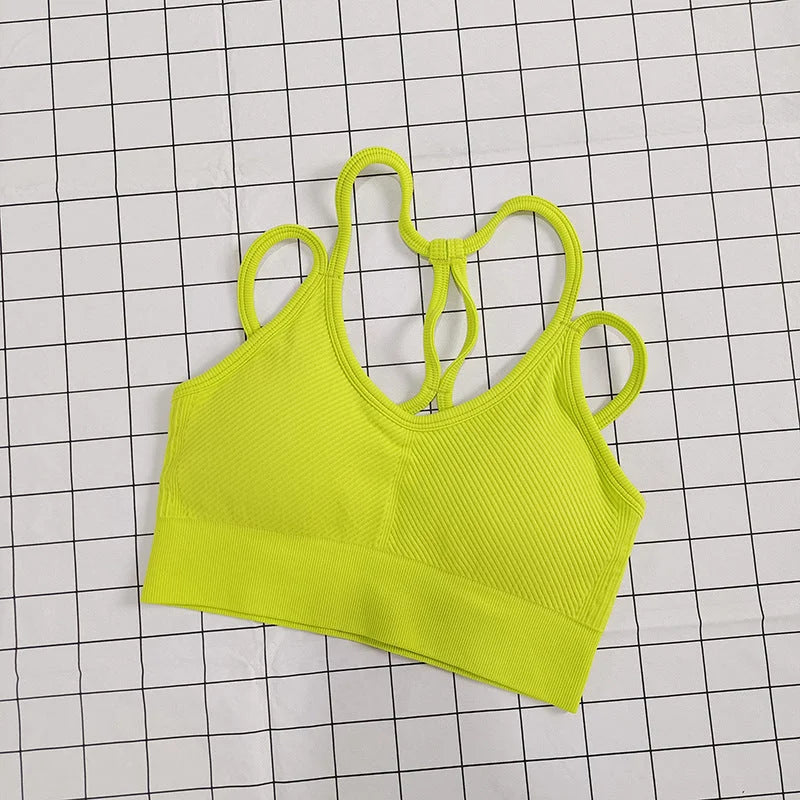 Nude feel sport bra with crisscross back