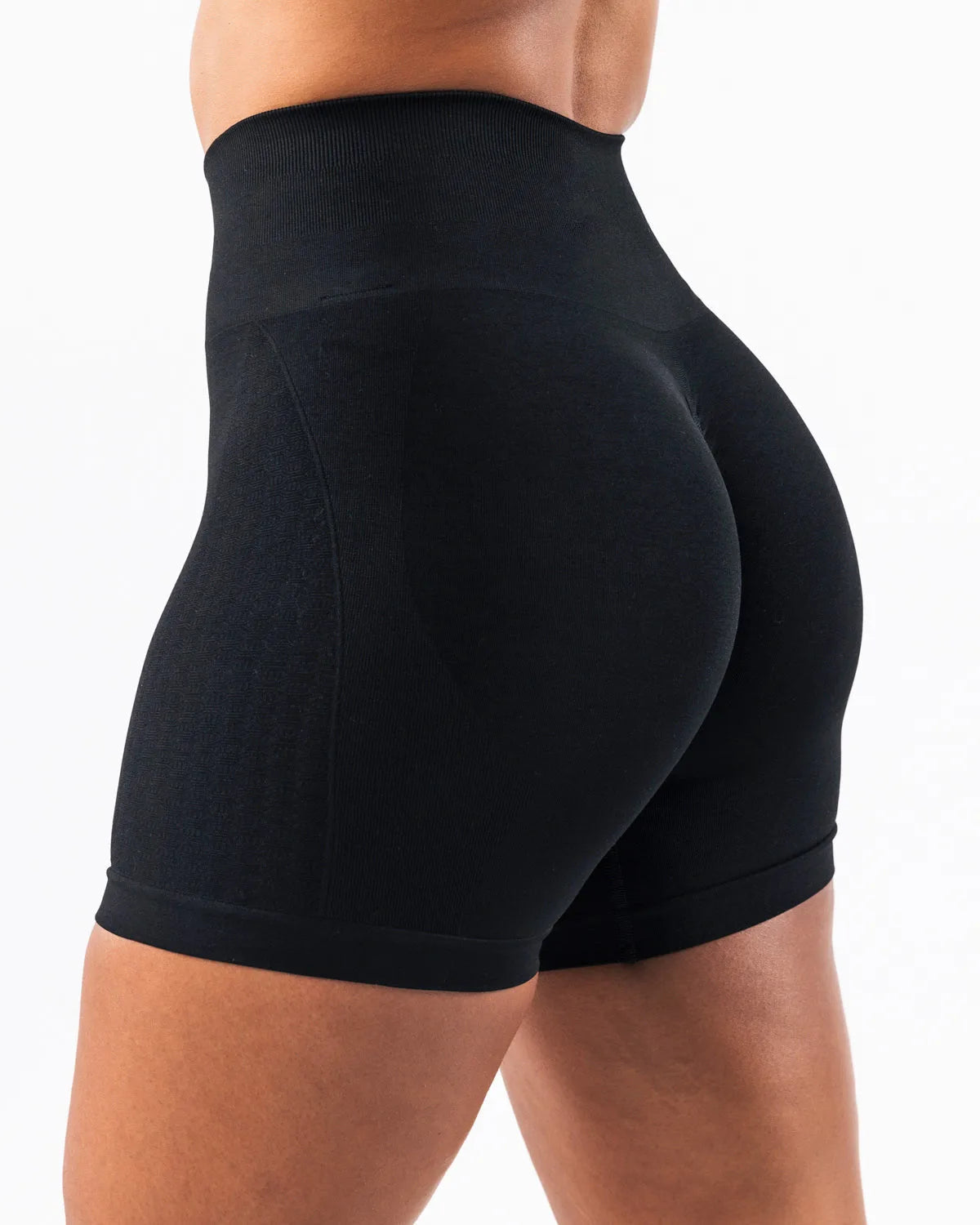 High-Waisted Textured Jacquard Butt-Lifting Yoga Shorts