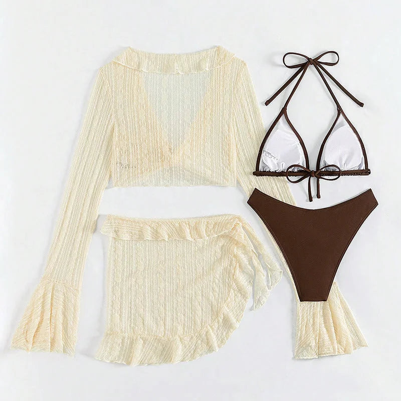 Mesh Wrap Bikini Set