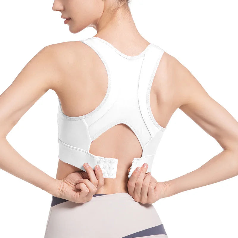 Rose Mesh Backless Sports Bra - Low Impact Support Bra for Yoga Running Fitness