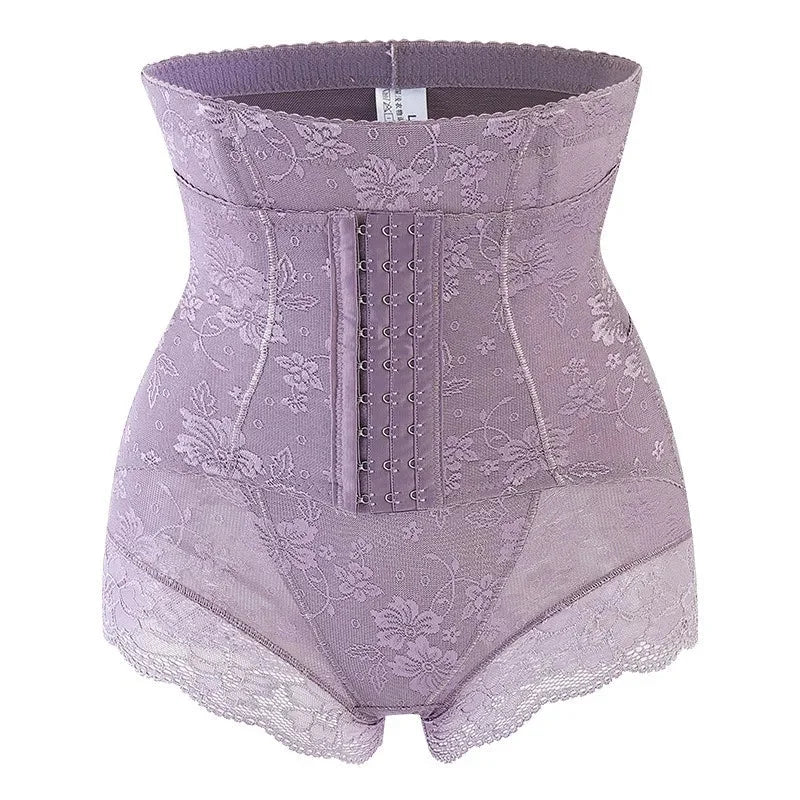 Lace High Waisted Shapewear Tummy Control Panties with Steel Bones