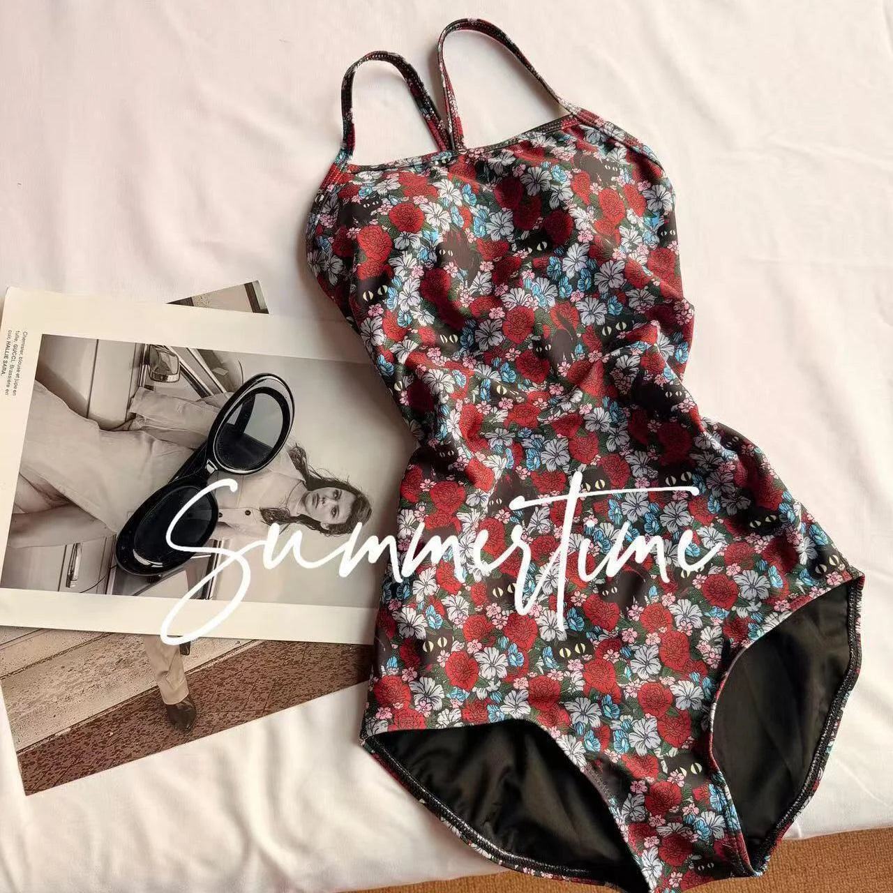 One Piece Swimsuit High Cut Backless Training One-Piece