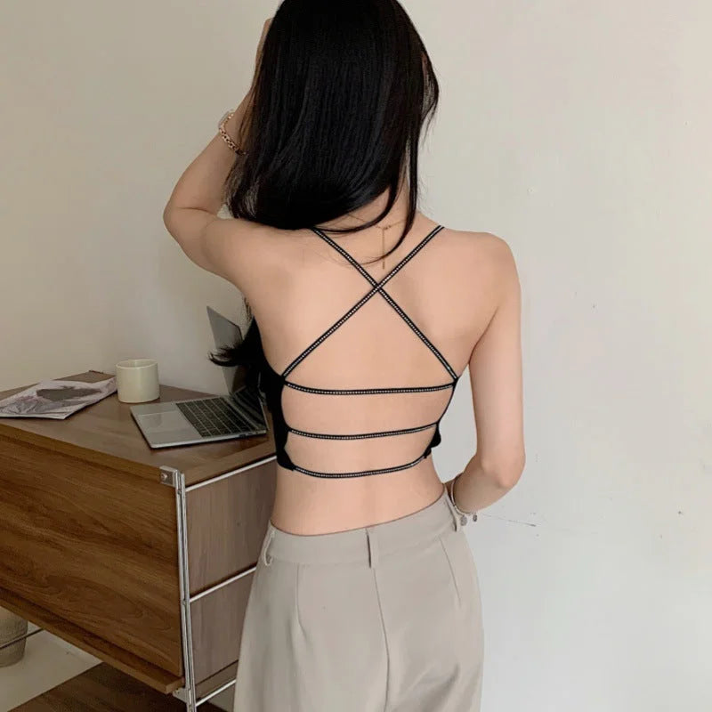 Cross Back Bra with Sparkling Straps
