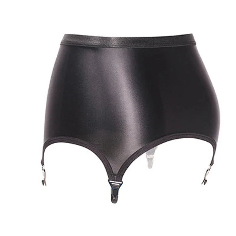 Black Vintage Suspender Belt with Metal Clips for Stockings