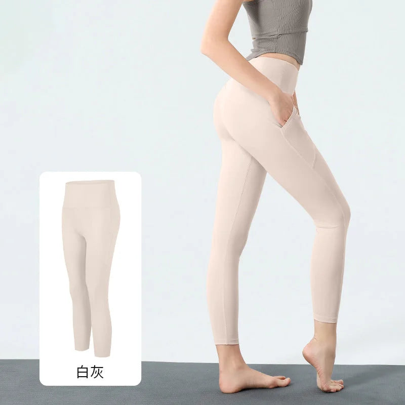 High Waist 7/8 Yoga Leggings with Pocket Detail
