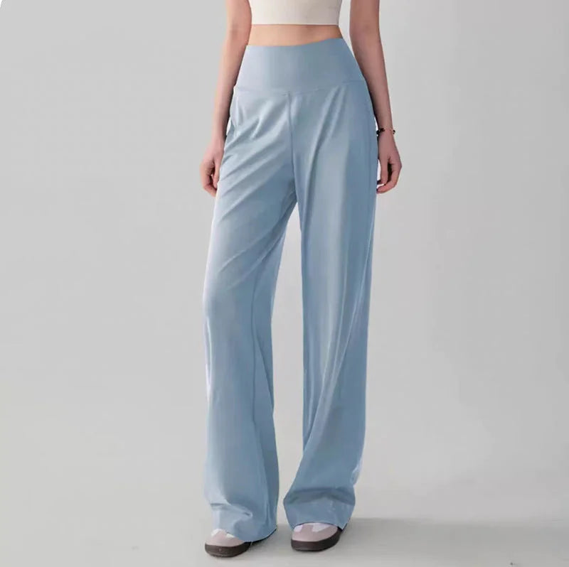 High Waisted Wide Leg Yoga Pants Women Loose Drape Slimming