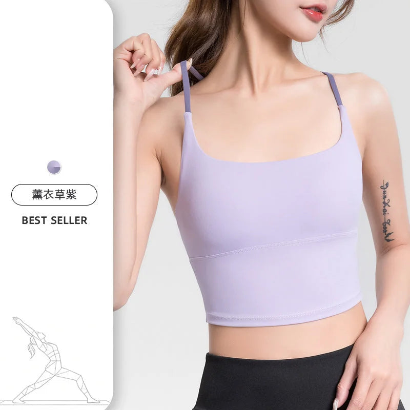 Summer Thin Strap Rear-Coverage Sports Bra