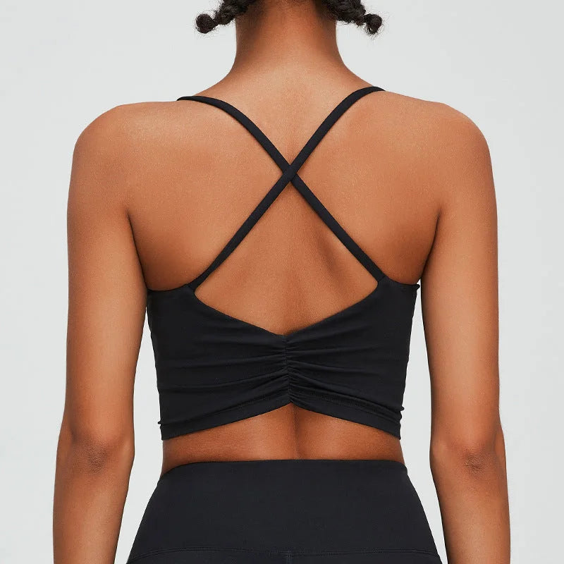 Crossback Cami Yoga Sports Bra - Ultra Soft Matte Fabric