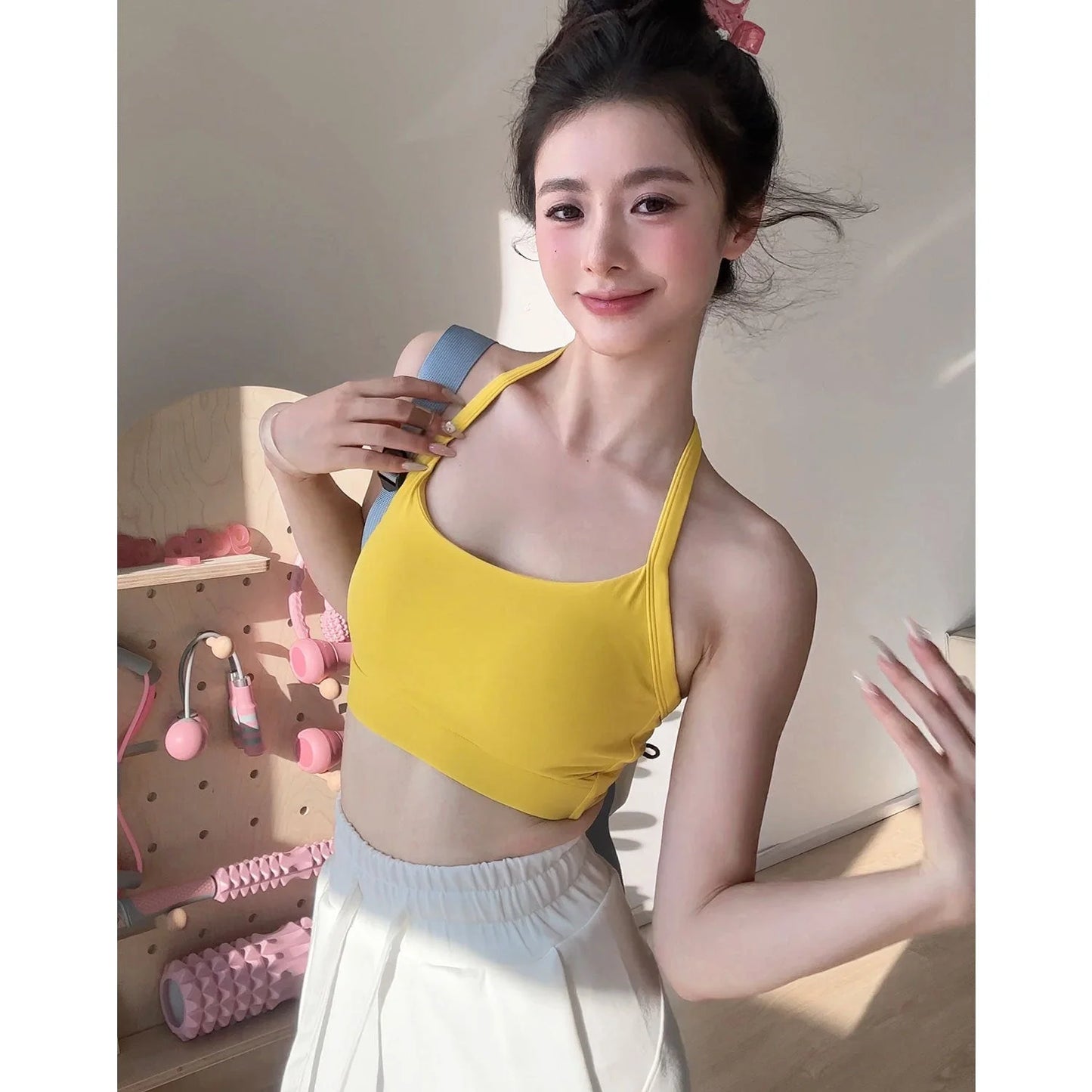 Sexy Cross Back Sports Bra & Yoga Camisole