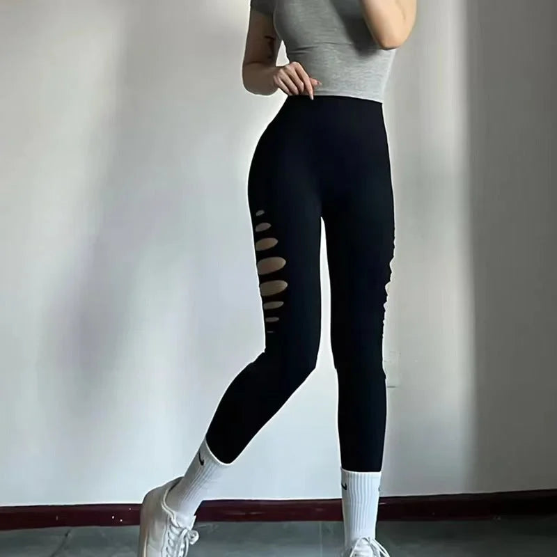 High Waisted Cut Out Leggings Butt Lifting Seamless Yoga Pants