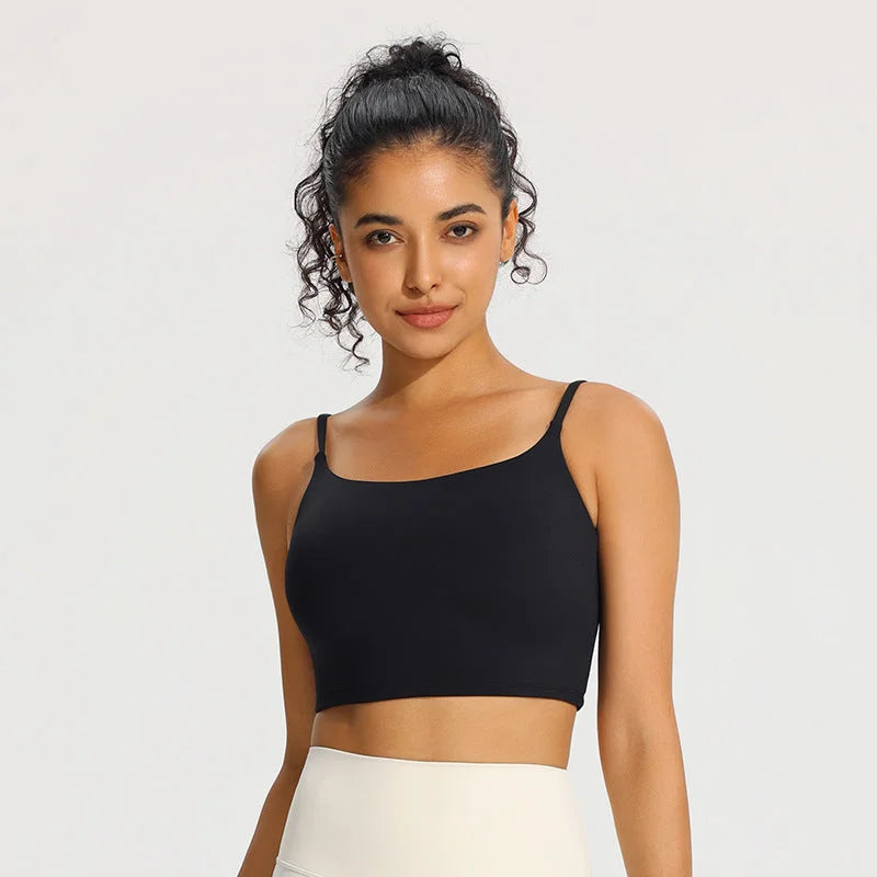 Nude Feel Yoga Camisole Top Padded Strappy Back Cami
