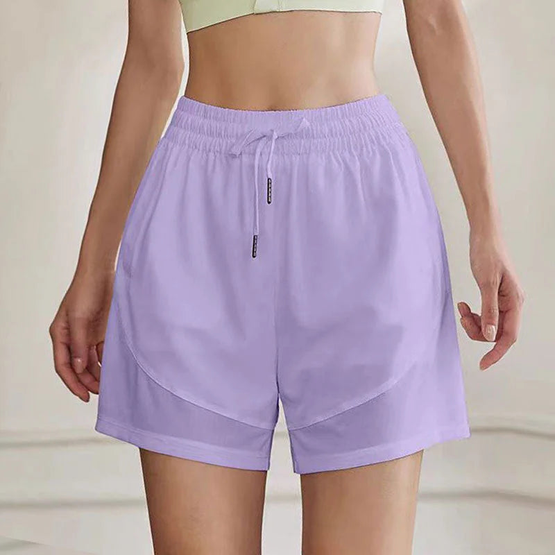 Summer Quick Dry False Two-Piece Loose Active Shorts