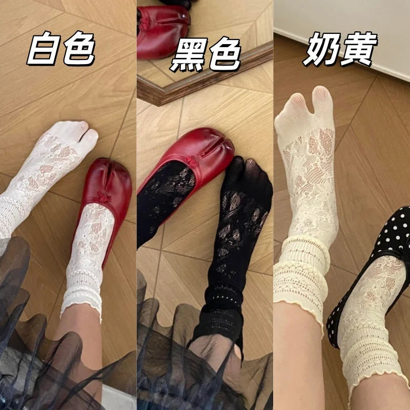 Lace Split Toe Tabi Socks for Women - Summer Festival Style