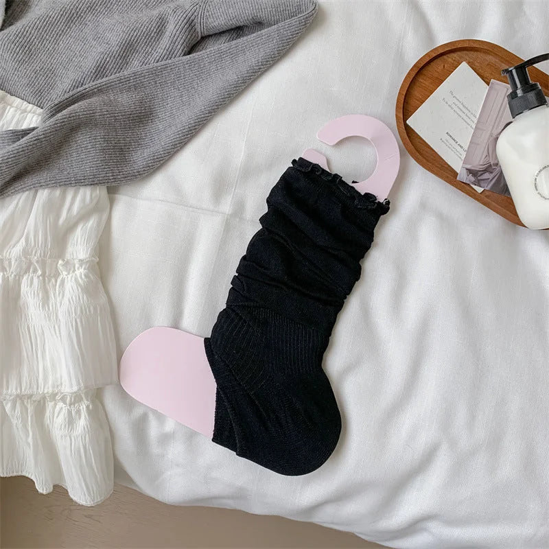 Ballet Style Ruffled Leg Warmers Footless Socks - Scrunch Leg Covers