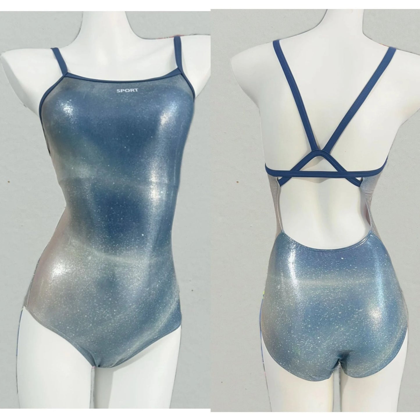 professional racing swimsuit tight fit low cut high leg coverage with chest pad